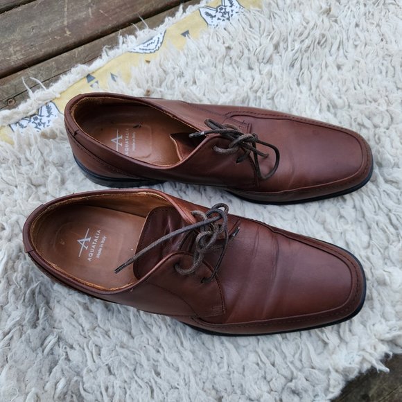 AQUATALIA Men Shoes Scott GrainLight Brown Leather Oxford Casual Sz 9 Italy main image 13